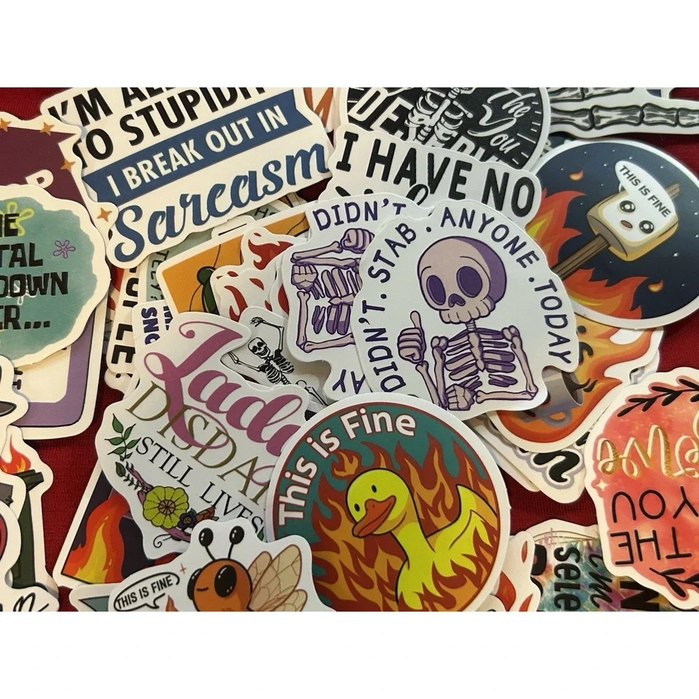 Stickers - Lot Of Stickers (50) Bonus Ones - Miscellaneous Humor - ALL NEW